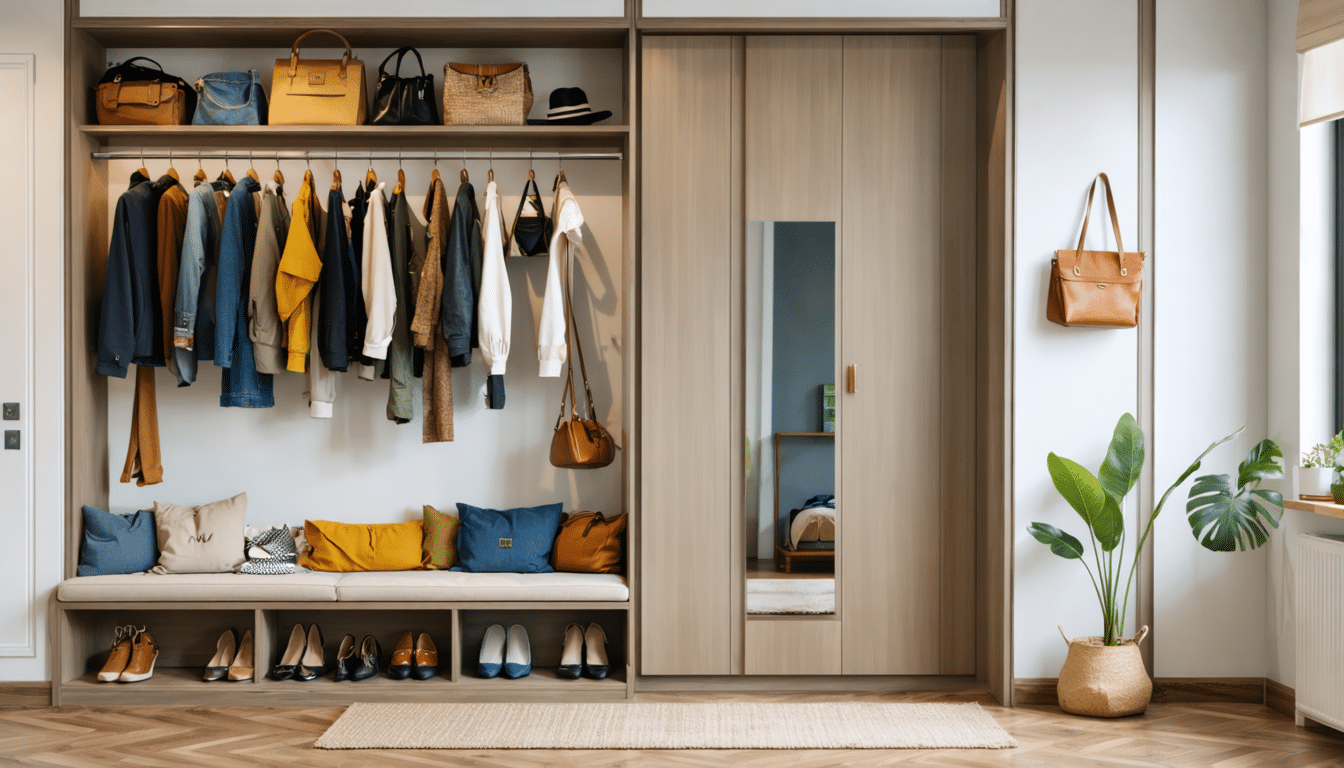 d&eacute;couvrez 10 solutions astucieuses pour am&eacute;nager une petite entr&eacute;e et ranger facilement chaussures, manteaux et sacs, sans perdre de place.