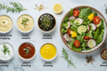d&eacute;couvrez 8 sauces maison faciles pour varier vos salades avec quelques ingr&eacute;dients seulement et transformer vos repas au quotidien.