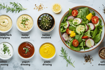 découvrez 8 sauces maison faciles pour varier vos salades avec quelques ingrédients seulement et transformer vos repas au quotidien.