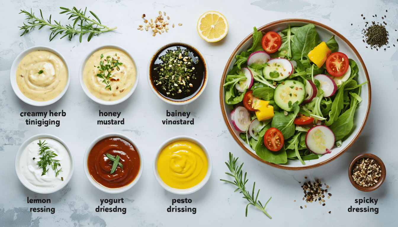 découvrez 8 sauces maison faciles pour varier vos salades avec quelques ingrédients seulement et transformer vos repas au quotidien.